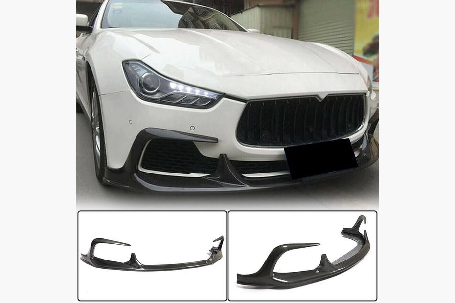 Maserati Ghibli 2013-2023 Front Bumper Lip V1 (for Base/S/S Q4 2013-2017, Carbon) Image