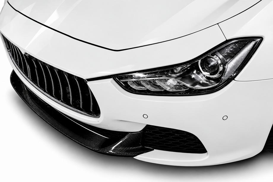 Maserati Ghibli 2013-2023 Front Bumper Lip V2 for Base/S/S Q4 2013-2017 Carbon Image