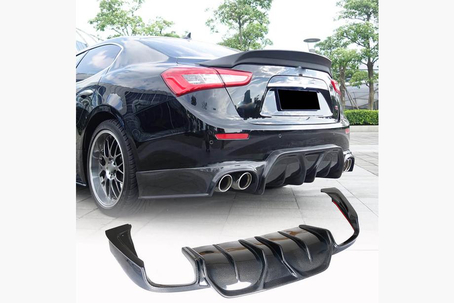 Maserati Ghibli 2013-2023 Rear Bumper Diffuser (for Base/S/S Q4 2014-2017, Carbon) Image