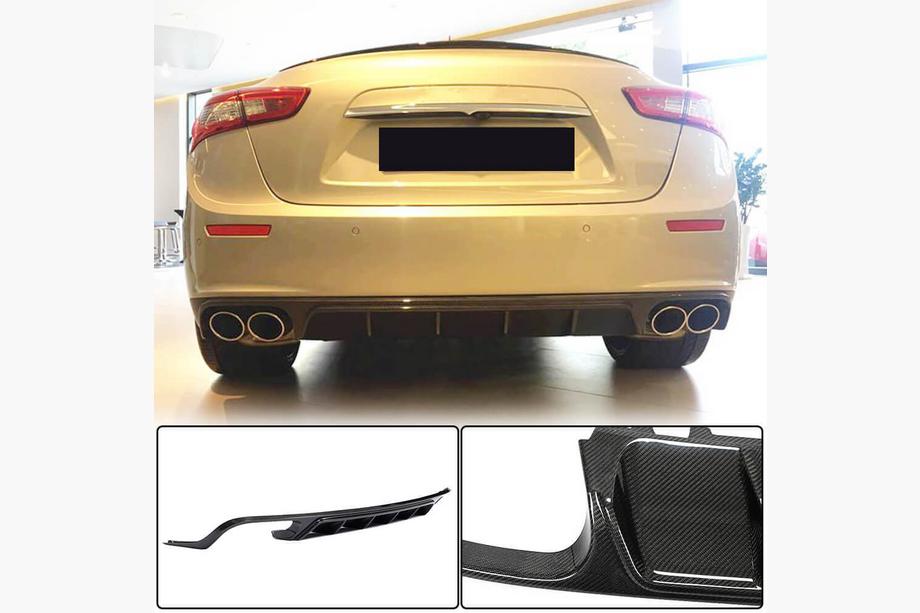 Maserati Ghibli 2013-2023 Rear Bumper Diffuser (for Base/S/S Q4 2013-2017, Carbon) Image