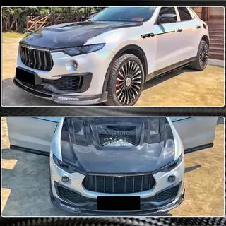 Front Bumper Lip Spoiler V2 (for Base/S, Carbon) Maserati Levante 2016- photo 3