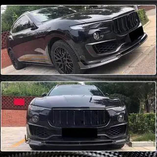 Front Bumper Lip Spoiler V2 (for Base/S, Carbon) Maserati Levante 2016- photo 4