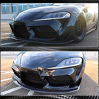 Toyota Supra 2019- Front Bumper Lip V1 Overlay (Carbon) photo 6