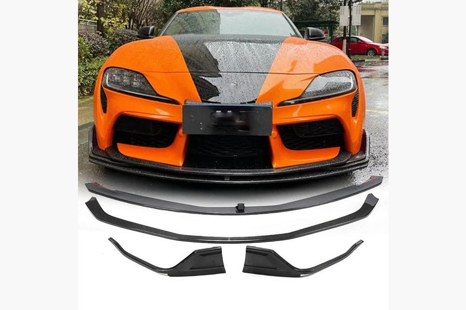 Toyota Supra 2019- Front Bumper Lip V2 (Carbon) Image
