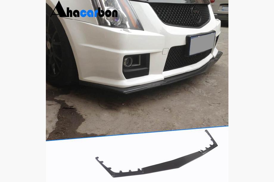 Cadillac CTS 2007-2014 Front Bumper Lip Spoiler V1 (for CTS V Coupe, Carbon) Image