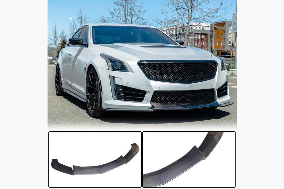 Cadillac CTS 2013-2019 Front Bumper Lip V2 for CTS V Sedan 2016-2019 Carbon Image