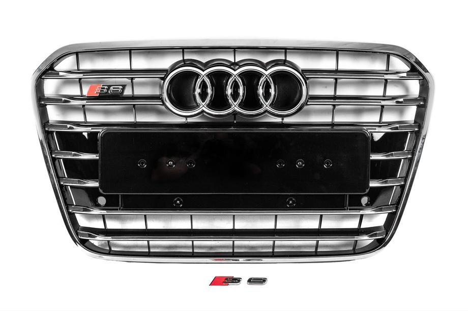 Audi A6 C7 2011-2017 Front black grille with chrome frame S-style (2011-2014) Image