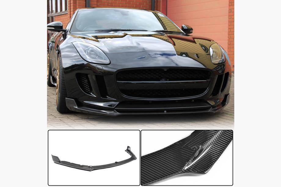Jaguar F-Type 2013-2024 Front Bumper Lip Spoiler (2013-2016, Carbon) Image