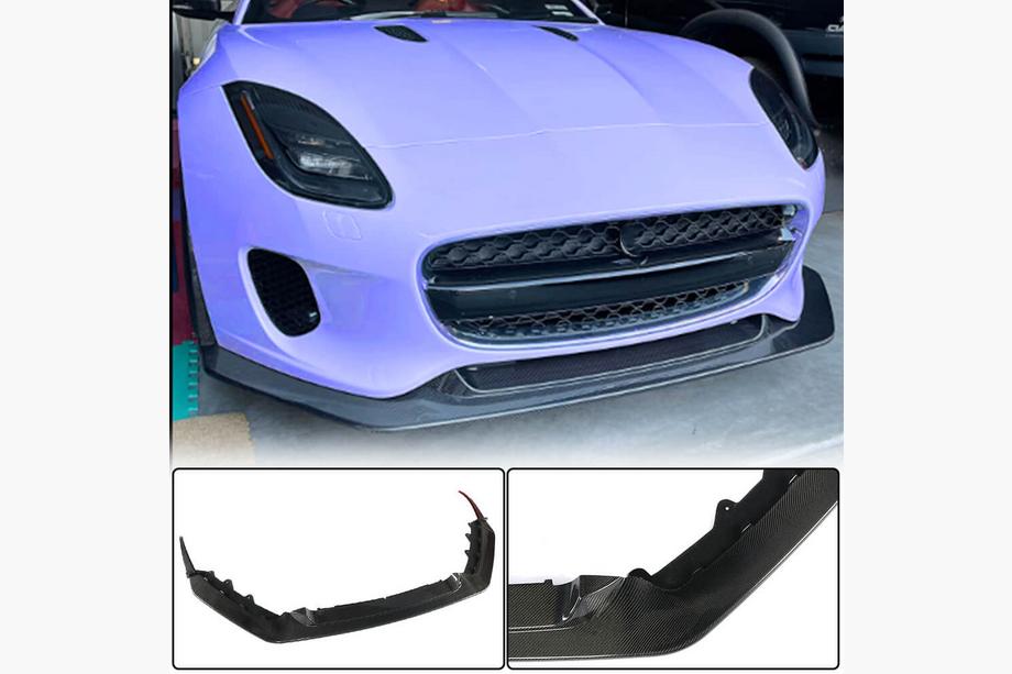 Jaguar F-Type 2013-2024 Front Bumper Lip Spoiler (for Base 2017-2019, Carbon) Image