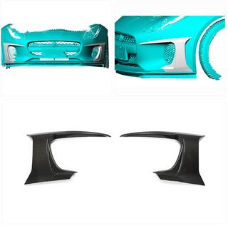 Carbon Front Bumper Covers (for Base 2017-2019) Jaguar F-Type 2013-2024 photo 2