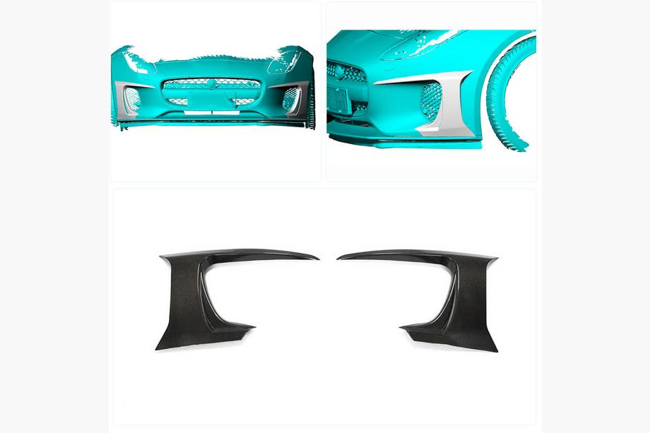 Jaguar F-Type 2013-2024 Carbon Front Bumper Covers (for Base 2017-2019) Photo 2