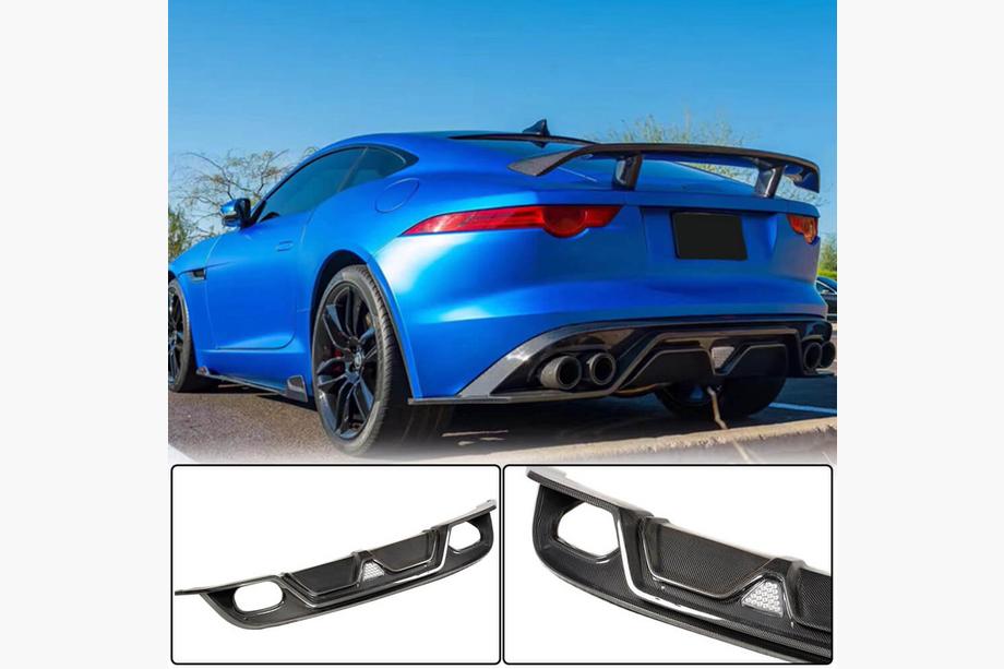 Jaguar F-Type 2013-2024 Rear Bumper Diffuser (2013-2019, Carbon) Image