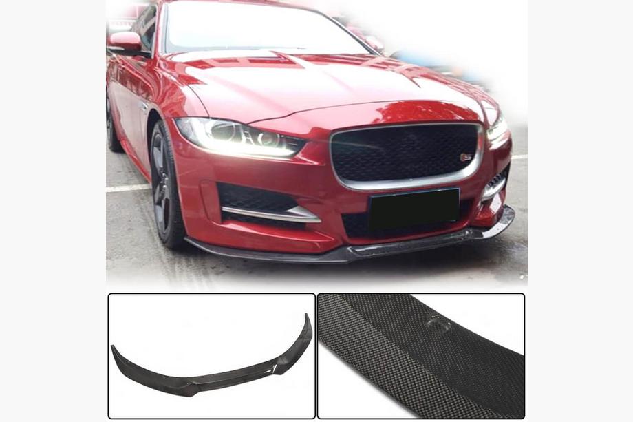 Jaguar XE 2016- Front Bumper Lip Spoiler (2015-2019, Carbon) Photo 1