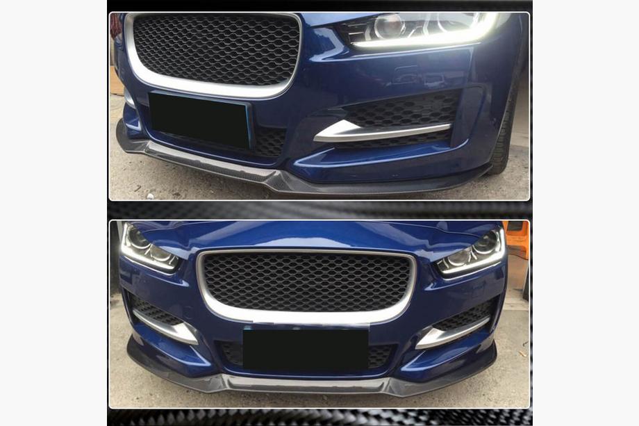 Jaguar XE 2016- Front Bumper Lip Spoiler (2015-2019, Carbon) Photo 4