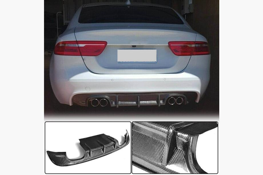 Jaguar XE 2016- Rear Bumper Diffuser V1 (2015-2019, Carbon) Image