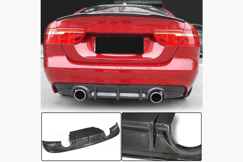 Jaguar XE 2016- Rear Bumper Diffuser V2 (2015-2019, Carbon) Photo 1