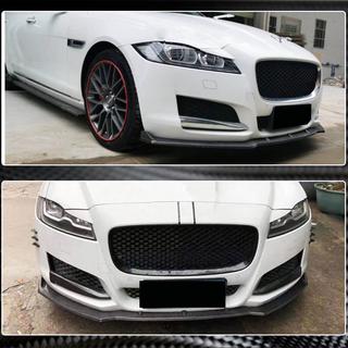 Front Bumper Lip Spoiler (2016-2020, Carbon) Jaguar XF 2016- photo 4