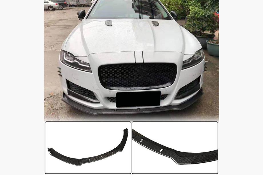 Jaguar XF 2016- Front Bumper Lip Spoiler (2016-2020, Carbon) Image