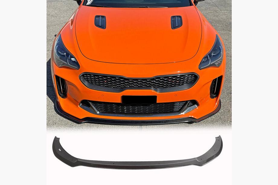 Kia Stinger 2017-2023 Front Bumper Lip Spoiler (Carbon) Image