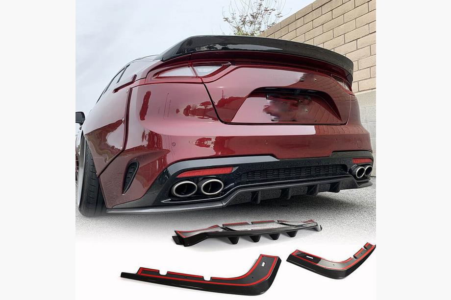 Kia Stinger 2017-2023 Rear Bumper Diffuser (Carbon) Image