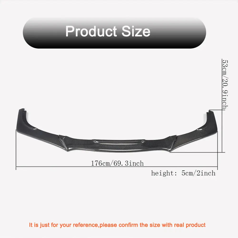 Honda Civic Sedan X 2016-2021 Front Bumper Lip Spoiler (Carbon) photo 5