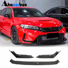 Honda Civic HB 2021- Front Bumper Lip V2 (Carbon) photo 1