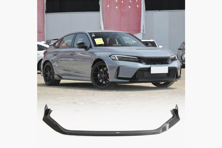 Honda Civic HB 2021- Front Bumper Lip V3 (Carbon) Photo 1