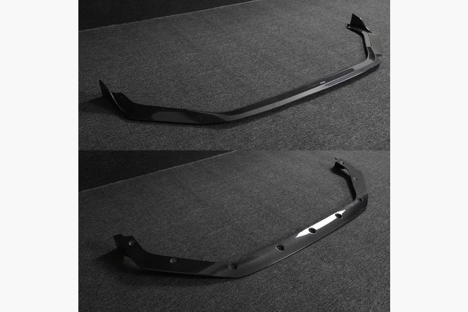 Honda Civic HB 2021- Front Bumper Lip V3 (Carbon) Photo 3
