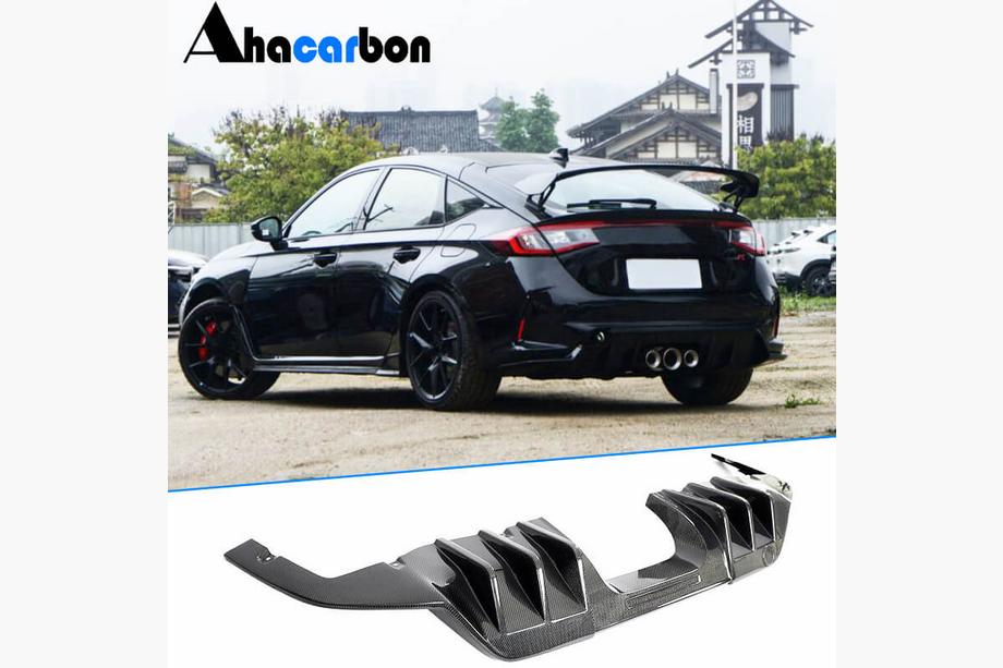 Honda Civic HB 2021- Rear Bumper Diffuser (Carbon) Image