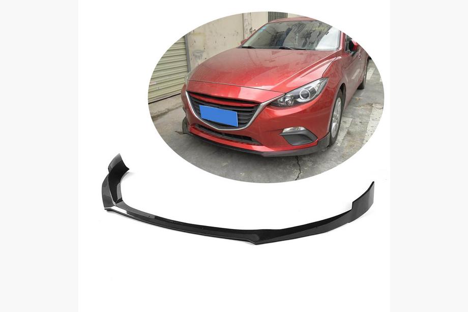 Mazda 3 2013-2019 Front Bumper Lip Spoiler (2014-2016, Carbon) Image