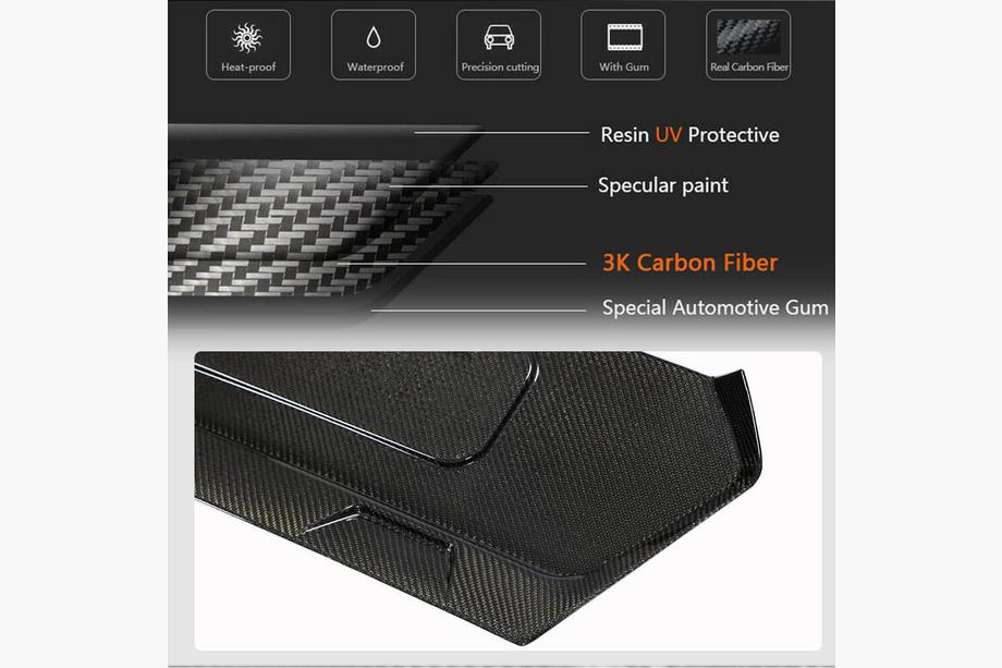 Chevrolet Corvette C8 2019- Trunk Lid Carbon Cover (2019-2022, Carbon) Photo 4