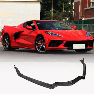 Front Bumper Lip Spoiler (2019-2022, Carbon) Chevrolet Corvette C8 2019- photo 1