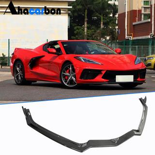 Front Bumper Lip Spoiler (2019-2022, Carbon) Chevrolet Corvette C8 2019- photo 2