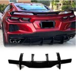 Chevrolet Corvette C8 2019- Rear Bumper Diffuser V2 (2019-2022, Carbon) photo 7