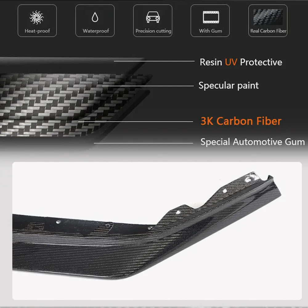 Front Bumper Lip Spoiler (for Z06, 2020-2024, Carbon) photo 3