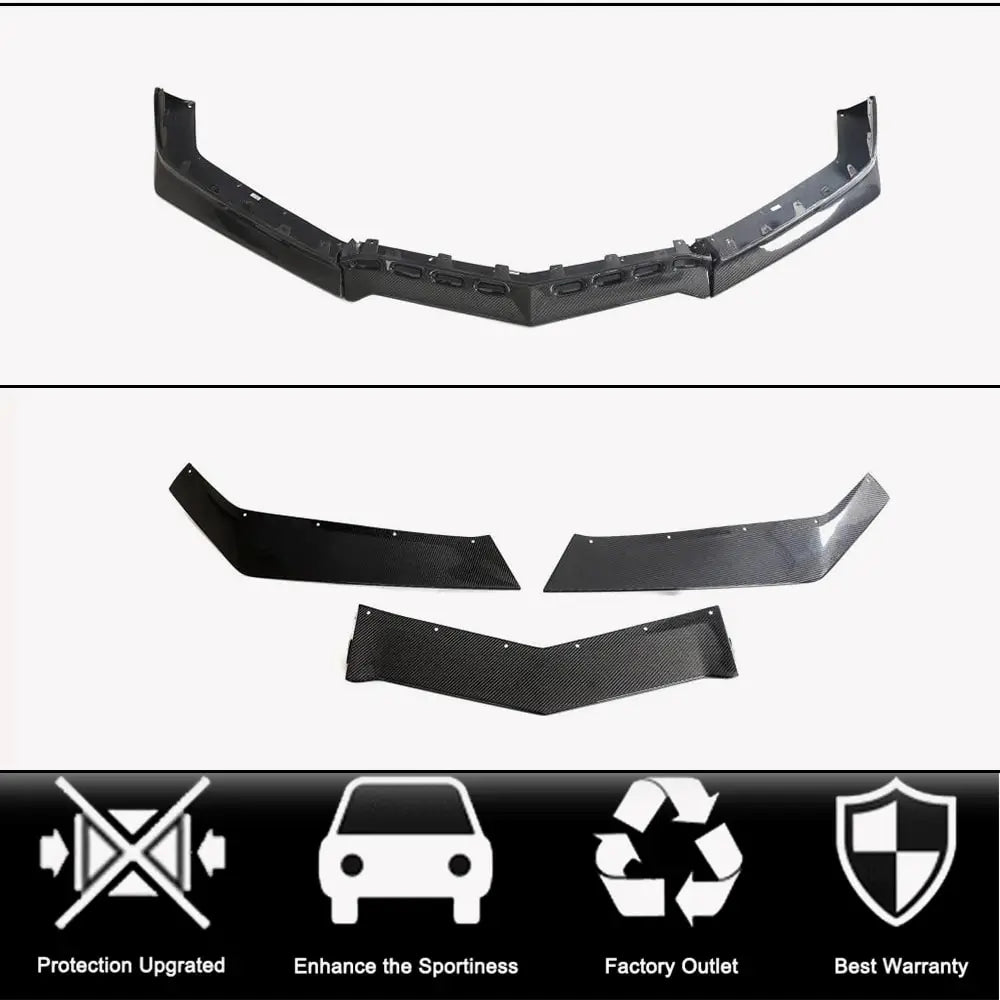 Chevrolet Corvette C8 2019- Front Bumper Lip Spoiler (for Z06, 2020-2024, Carbon) photo 5