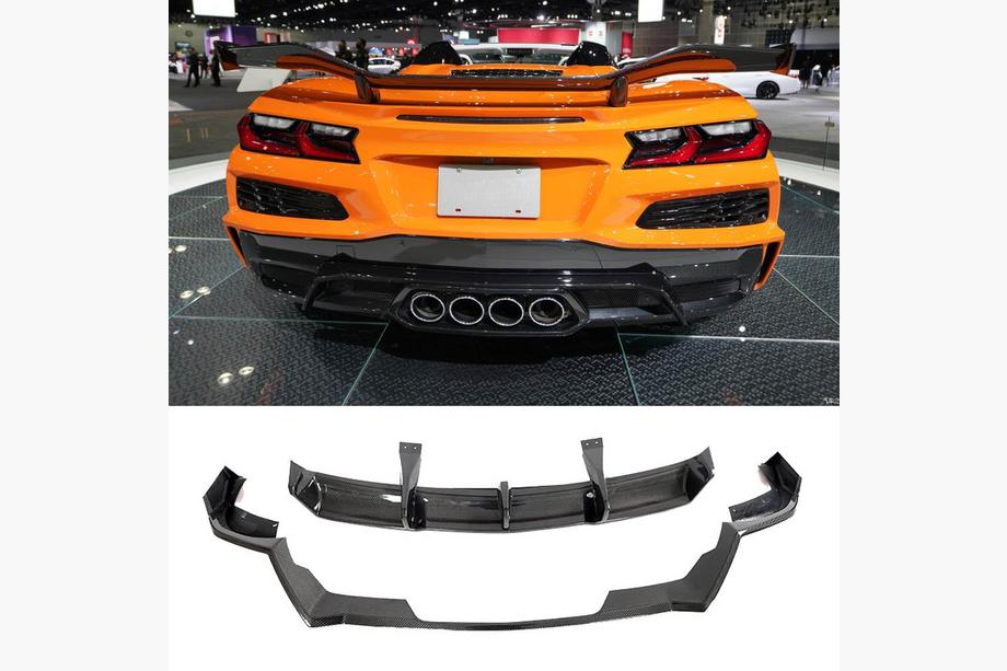 Chevrolet Corvette C8 2019- Rear Bumper Diffuser (for Z06, 2022-2024, Carbon) Image