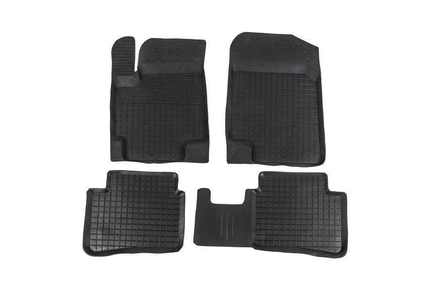 Hyundai Accent 2006-2010 Rubber floor mats with edge (4 pcs, Polytep) Image