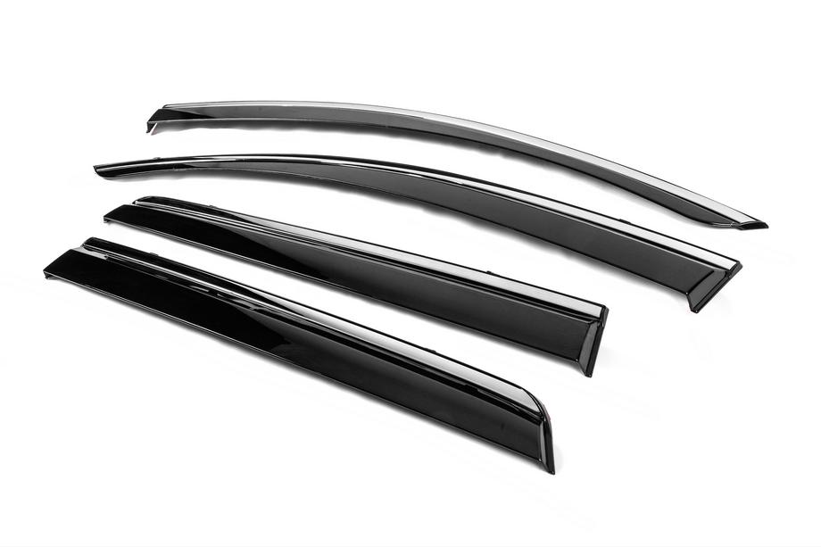 Dodge Journey 2008-2020 Window Deflectors with Chrome Trim Niken Luxury (4 pcs) Photo 2
