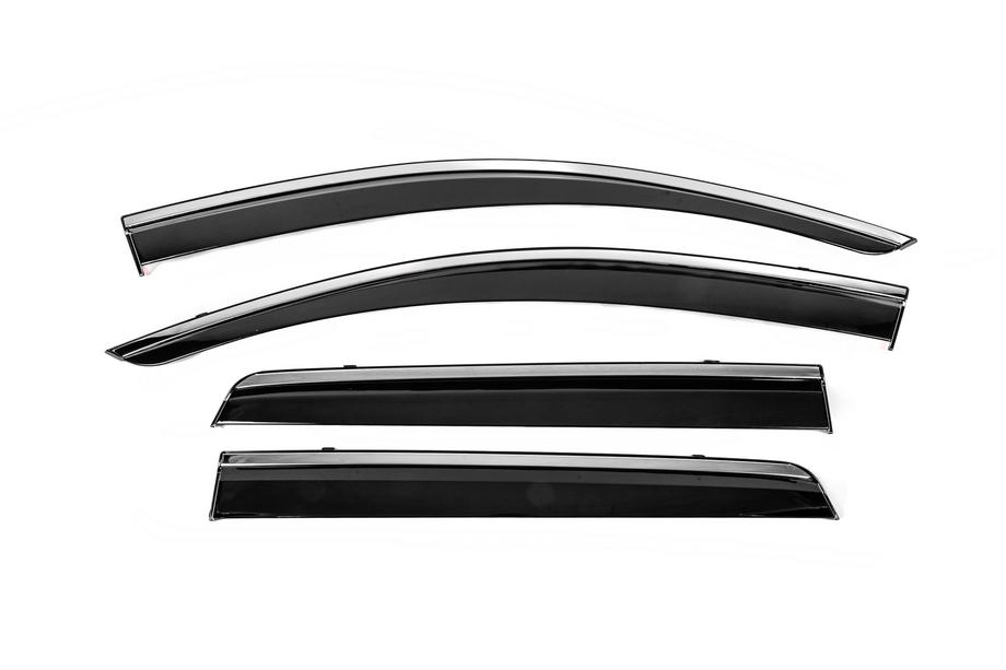 Fiat Freemont 2011-2016 Window Deflectors with Chrome Trim Niken Luxury (4 pcs) Image