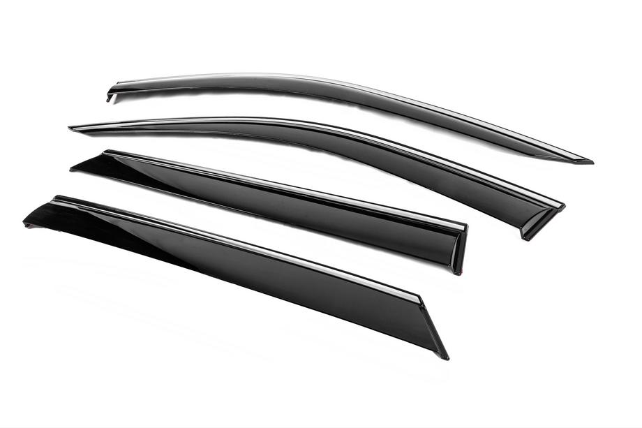 Dodge Durango 2010- Window Deflectors with Chrome Trim Niken Luxury (4 pcs) Photo 2