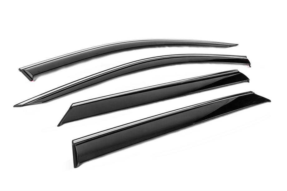 Dodge Durango 2010- Window Deflectors with Chrome Trim Niken Luxury (4 pcs) Photo 3