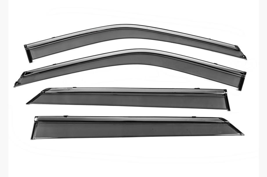 Ford Explorer 2019- Window Deflectors with Chrome Trim Niken Luxury (4 pcs) Image