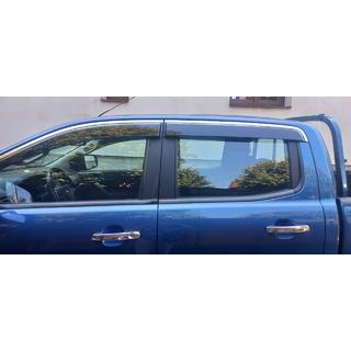Window Deflectors with Chrome Trim Niken Luxury (2015-2022, 4 pcs) Ford Ranger 2011–2022 photo 2