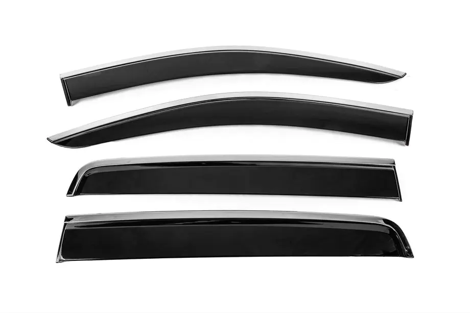 Ford Ranger 2011–2022 Window Deflectors with Chrome Trim Niken Luxury (2015-2022, 4 pcs) Photo 3