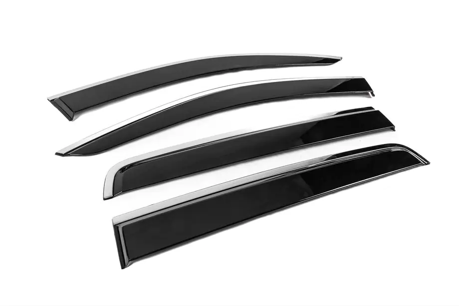 Ford Ranger 2011–2022 Window Deflectors with Chrome Trim Niken Luxury (2015-2022, 4 pcs) Photo 7