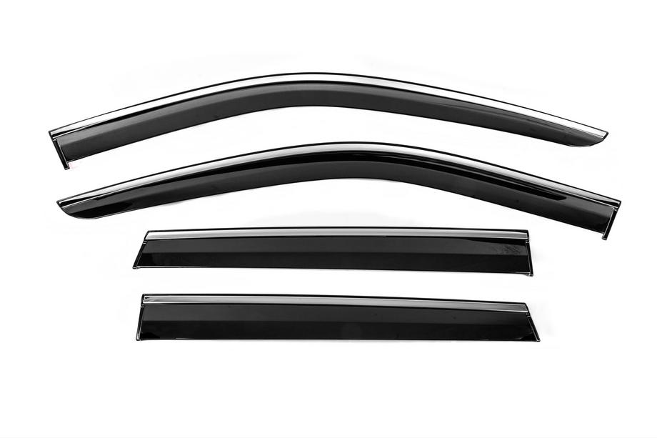 Jeep Grand Cherokee WK2 2010-2021 Window Deflectors with Chrome Trim Niken Luxury (4 pcs) Photo 1