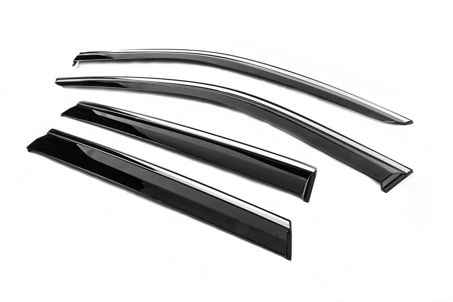 Jeep Grand Cherokee WK2 2010-2021 Window Deflectors with Chrome Trim Niken Luxury (4 pcs) Photo 2