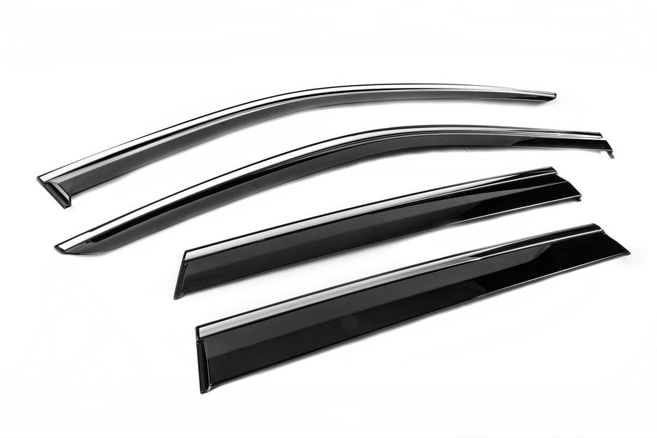 Jeep Grand Cherokee WK2 2010-2021 Window Deflectors with Chrome Trim Niken Luxury (4 pcs) Photo 3