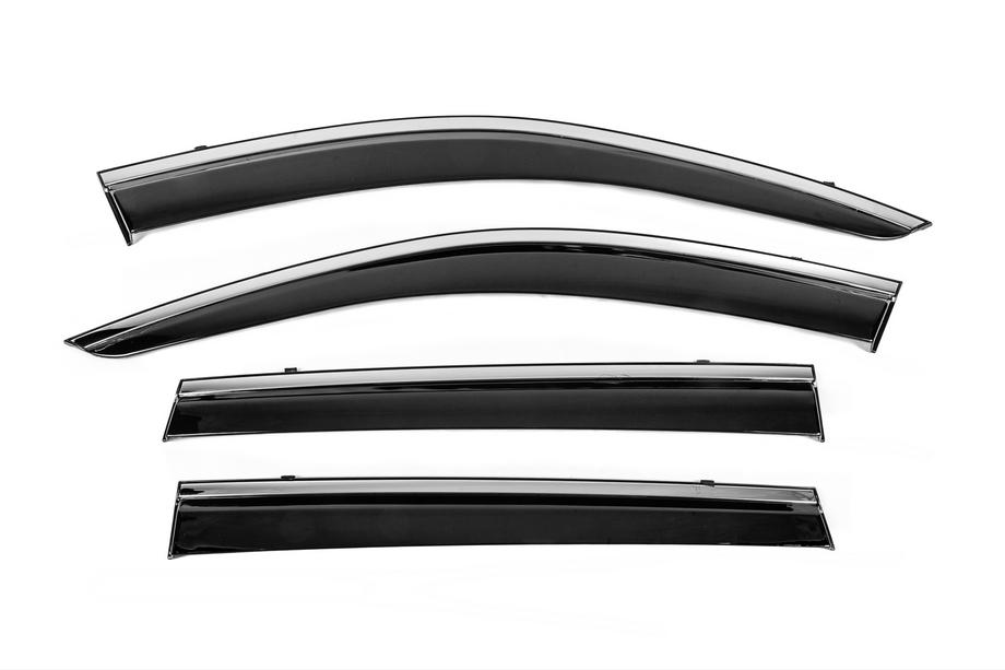 Jeep Cherokee KL 2013- Window Deflectors with Chrome Trim Niken Luxury (4 pcs) Image